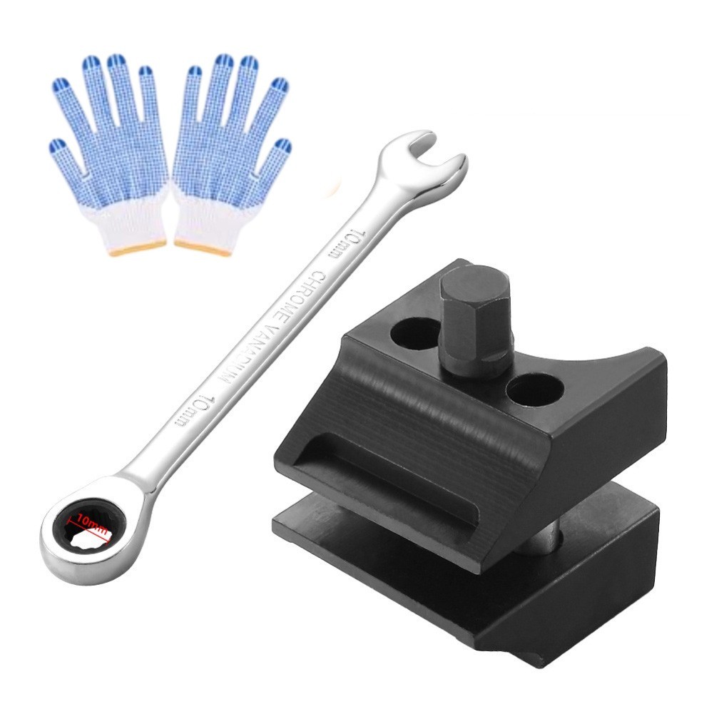 Automotive Suspension Expander Separator Tool with Dual Head Wrench and Gloves