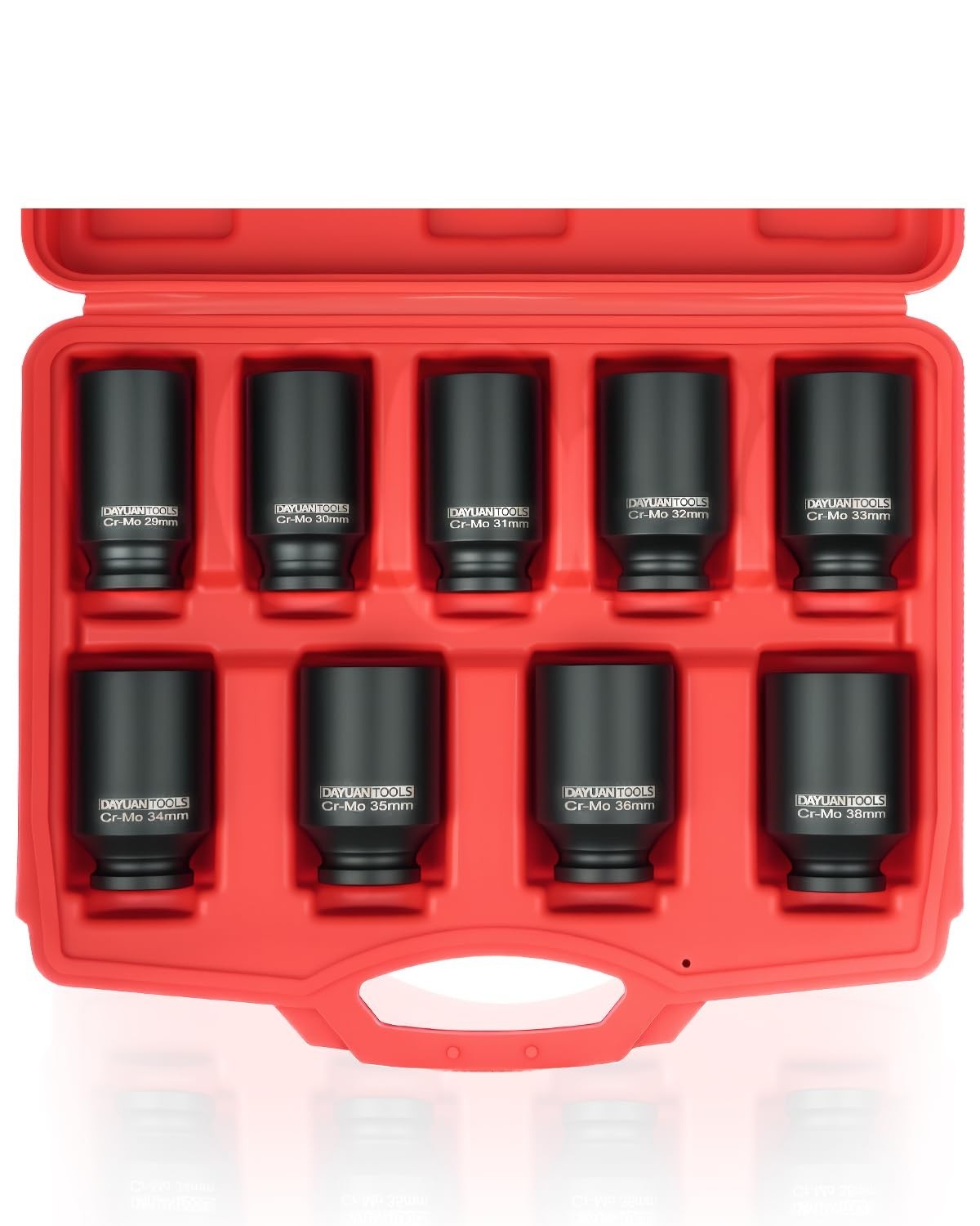 9 Pcs Axle Nut Impact Socket Set 1/2″ Drive 29-38mm Hub Tool Kit for Mechanics