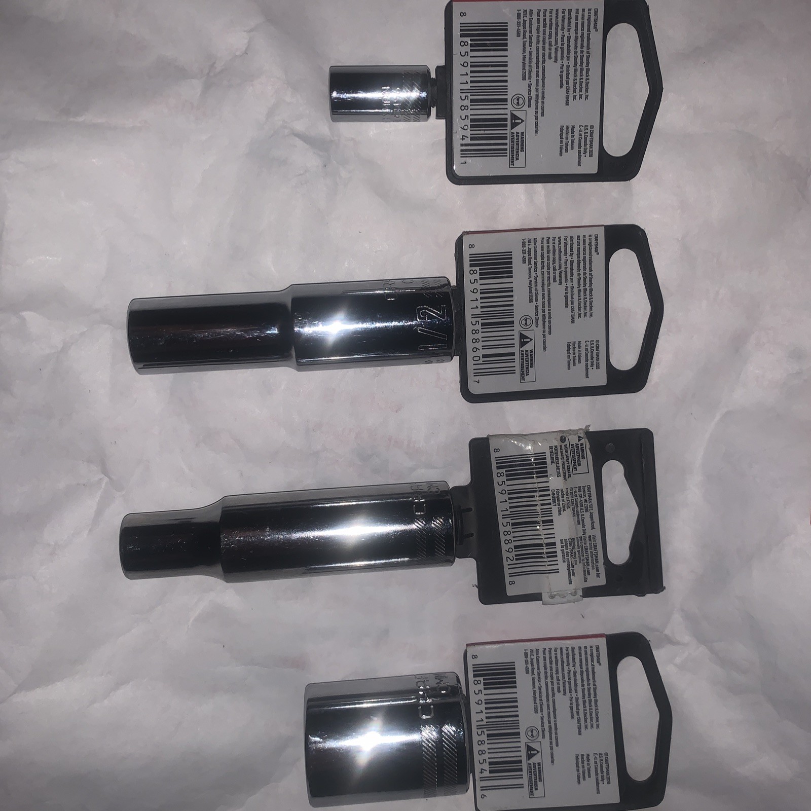 Craftsman Sockets 1/4″ Drive 6pt 11/32” , 1/2” Drive 3/8 “, 1/2” & 7/8 “ 12pt