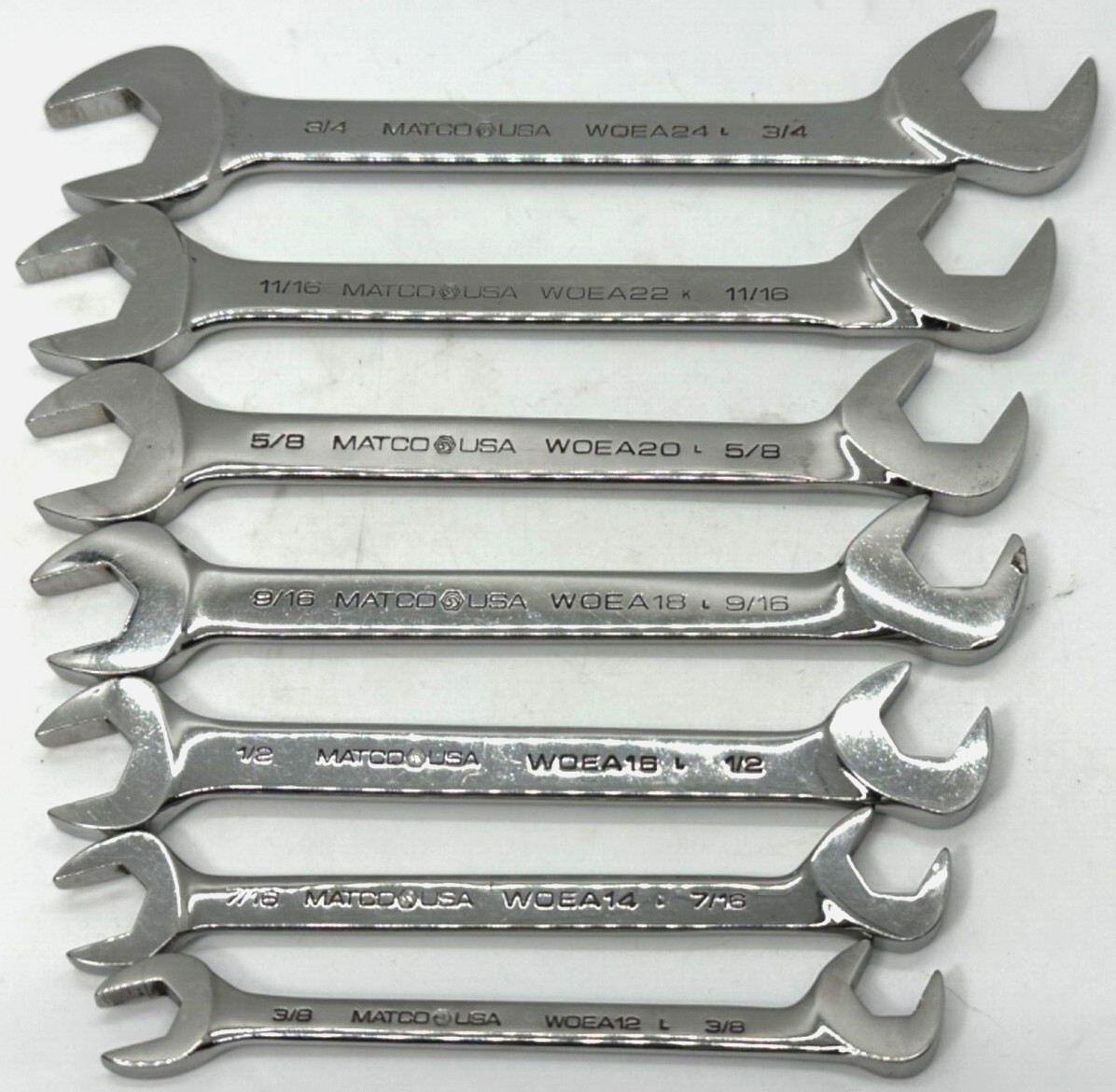 🇺🇸 Matco Tools SAE 4 Way Four Wrench Set Double Open End Offset Lot 3/8 – 3/4″