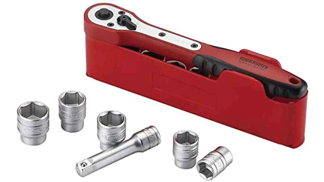 Teng Tools M31413N1 Ratchet Socket Extension Bar Set 1/4»D Compact Storage