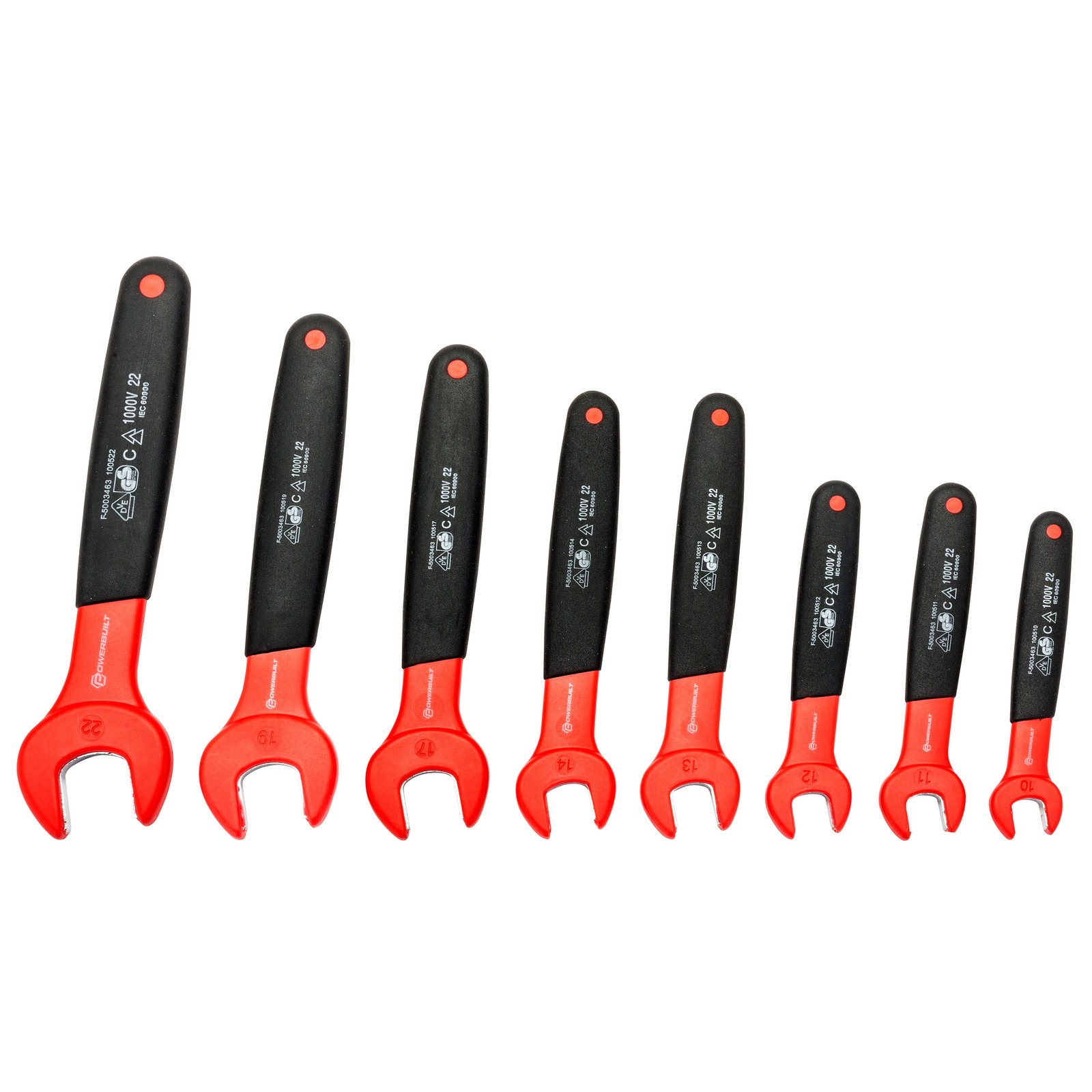 Powerbuilt 8 Piece Insulated VDE Open End Metric Wrench Set – 642959