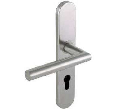 Door Handle Set Linox 493 on Large Plate – Angle Stand – Entrance Door, Office and…