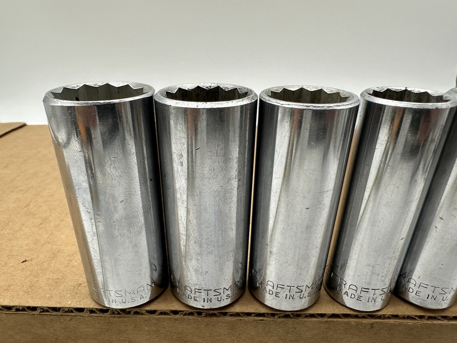 Craftsman Deep Socket Set SAE 3/8 Dr 12 Pt -EE- Series 13/16 Thru 3/8 7pca