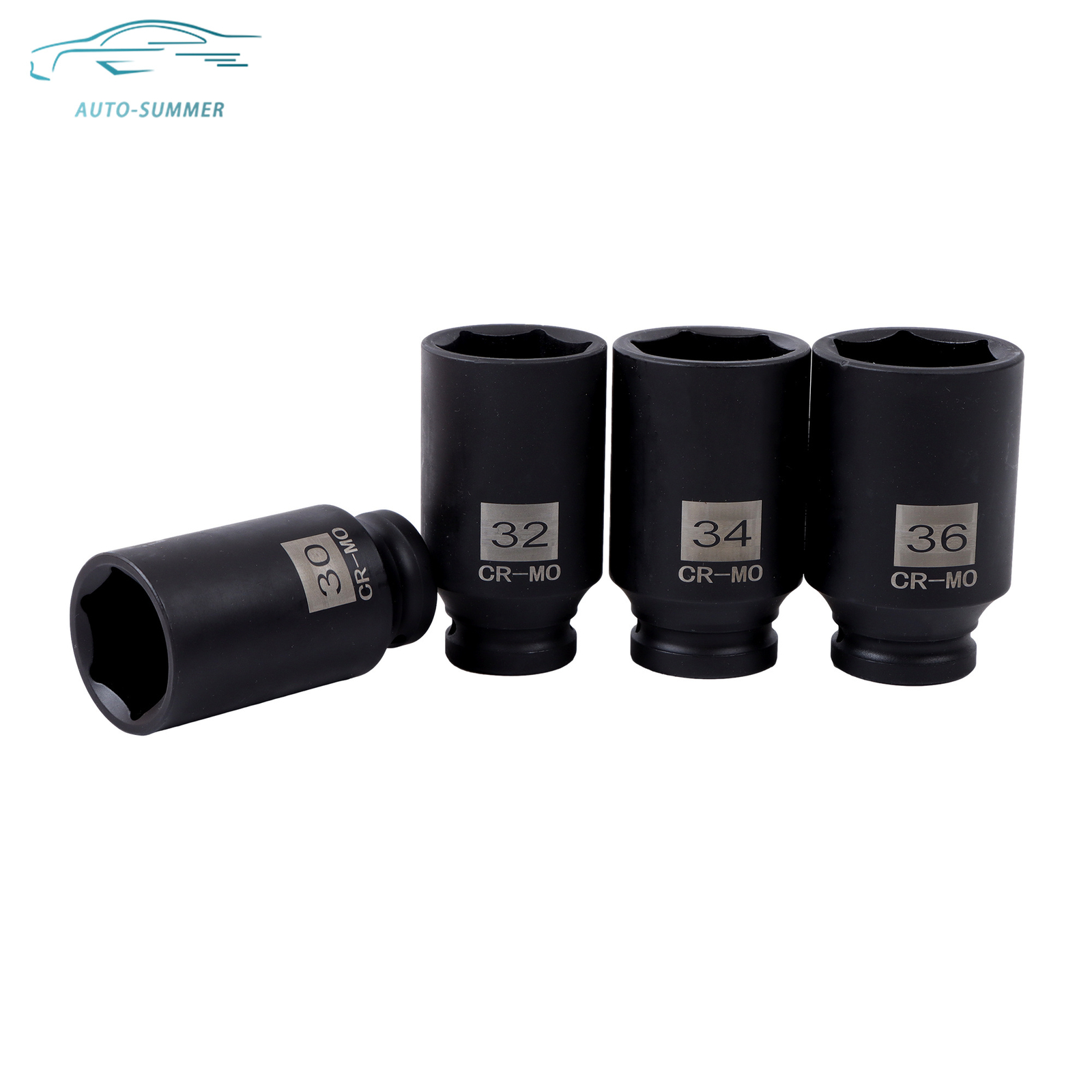 1/2″ Drive Deep Spindle Axle Nut Impact Socket Set 12 Point,30mm,32mm,34mm,36mm