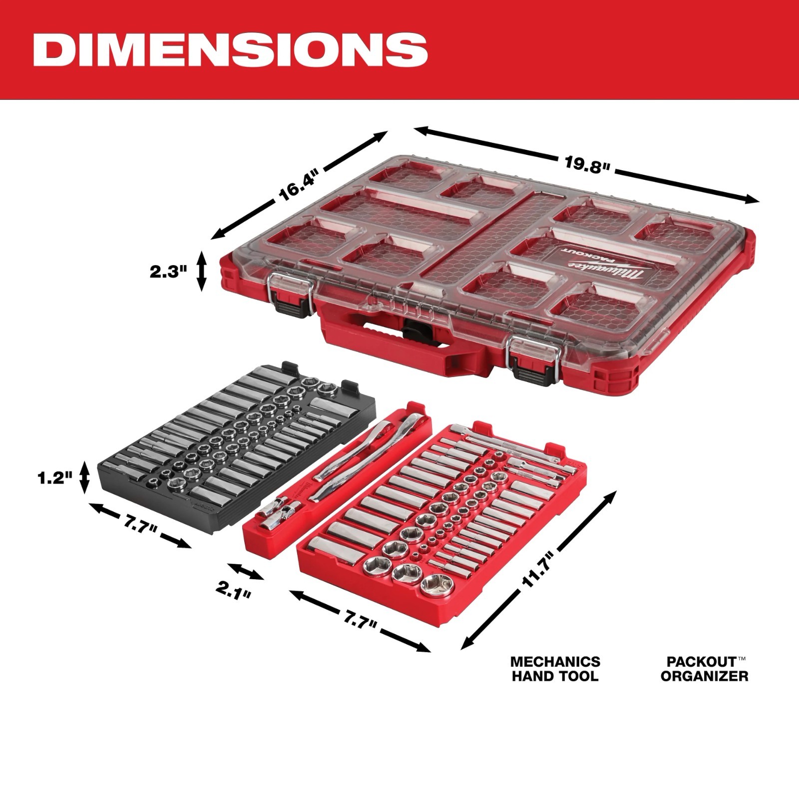 Milwaukee 48-22-9486 106pc 1/4″ and 3/8″ Metric & SAE Ratchet and Socket Set