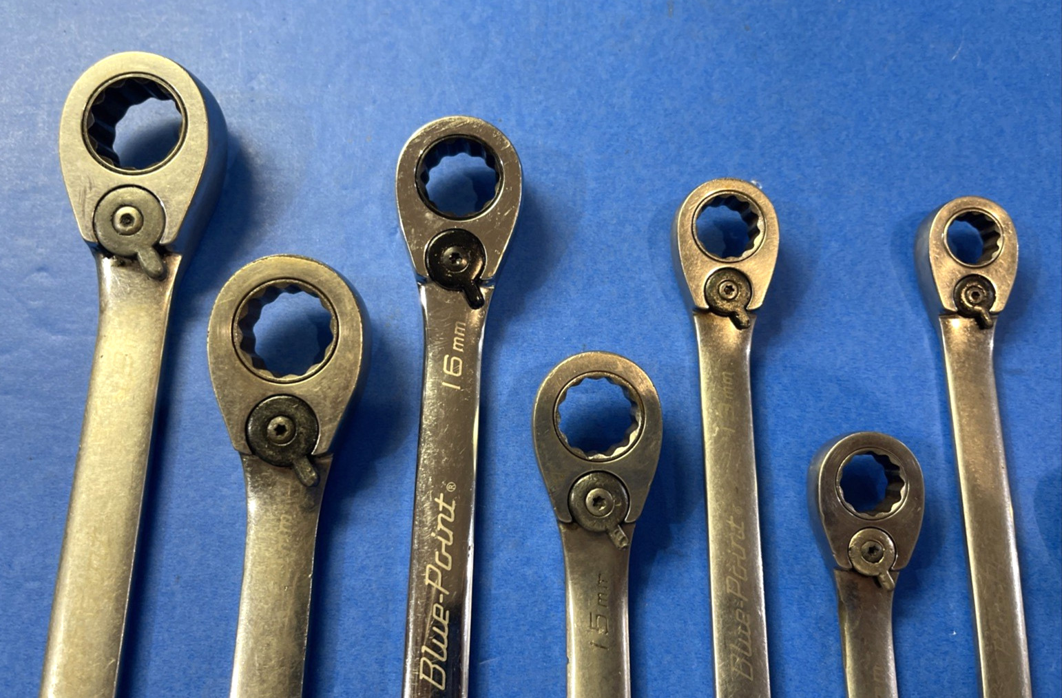BLUE-POINT TOOLS 9 PIECE METRIC RATCHETING REVERSABLE WRENCHES 9MM – 19MM
