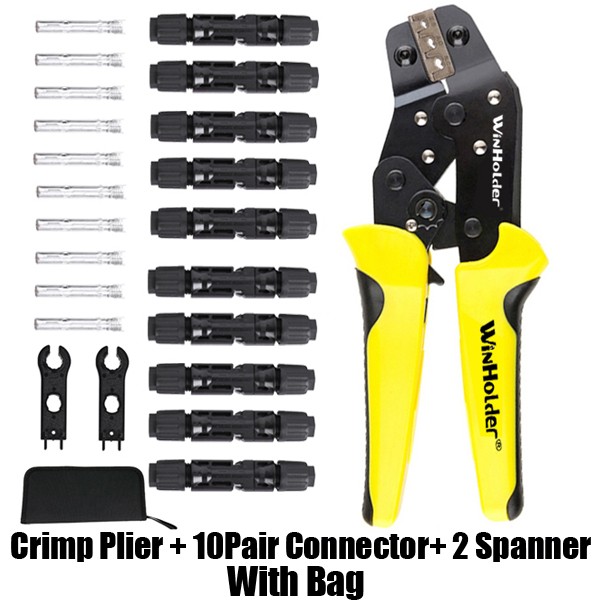 23x Solar Crimping Tool Set Connector AWG14-10 Panel PV Cable Crimper Pliers USA