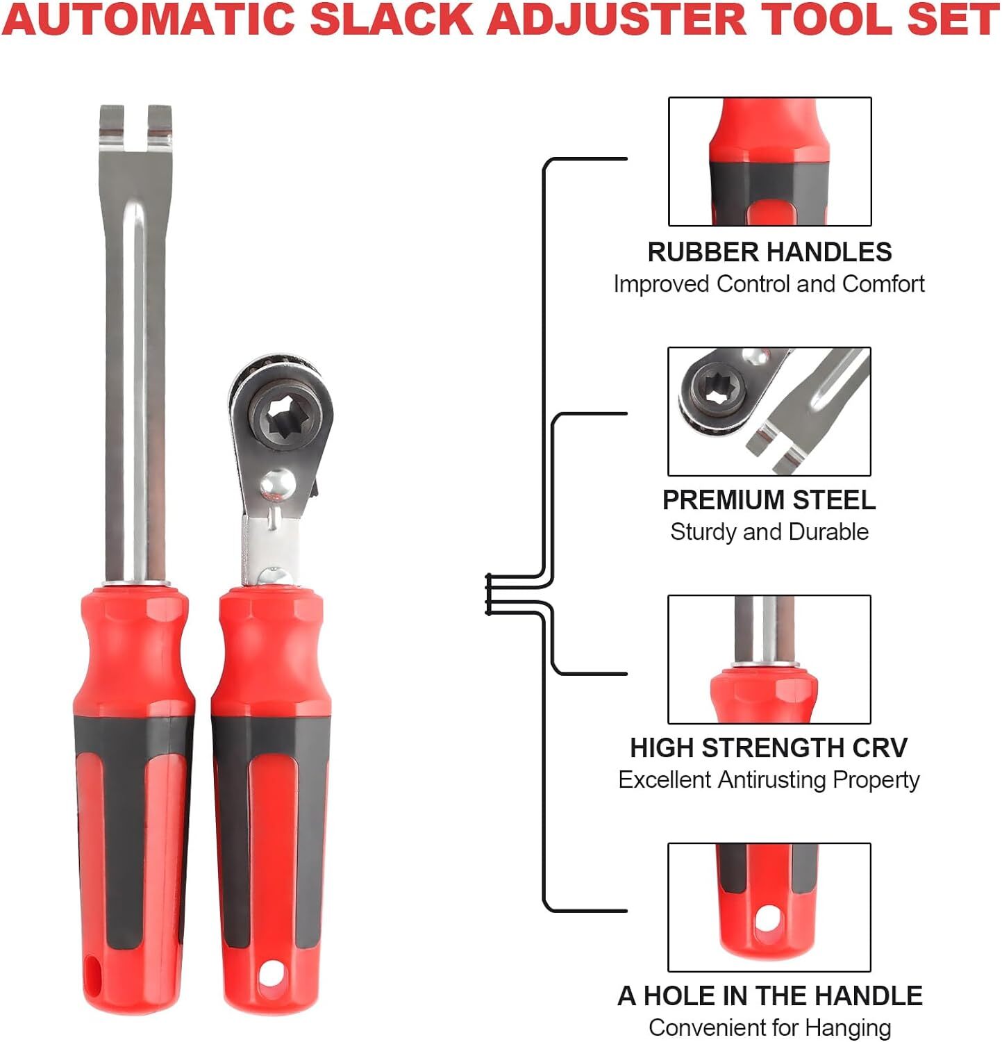 Automatic Slack Adjuster Release Hand Tool Set Adjust 5/16″ Ratchet Wrench Brake