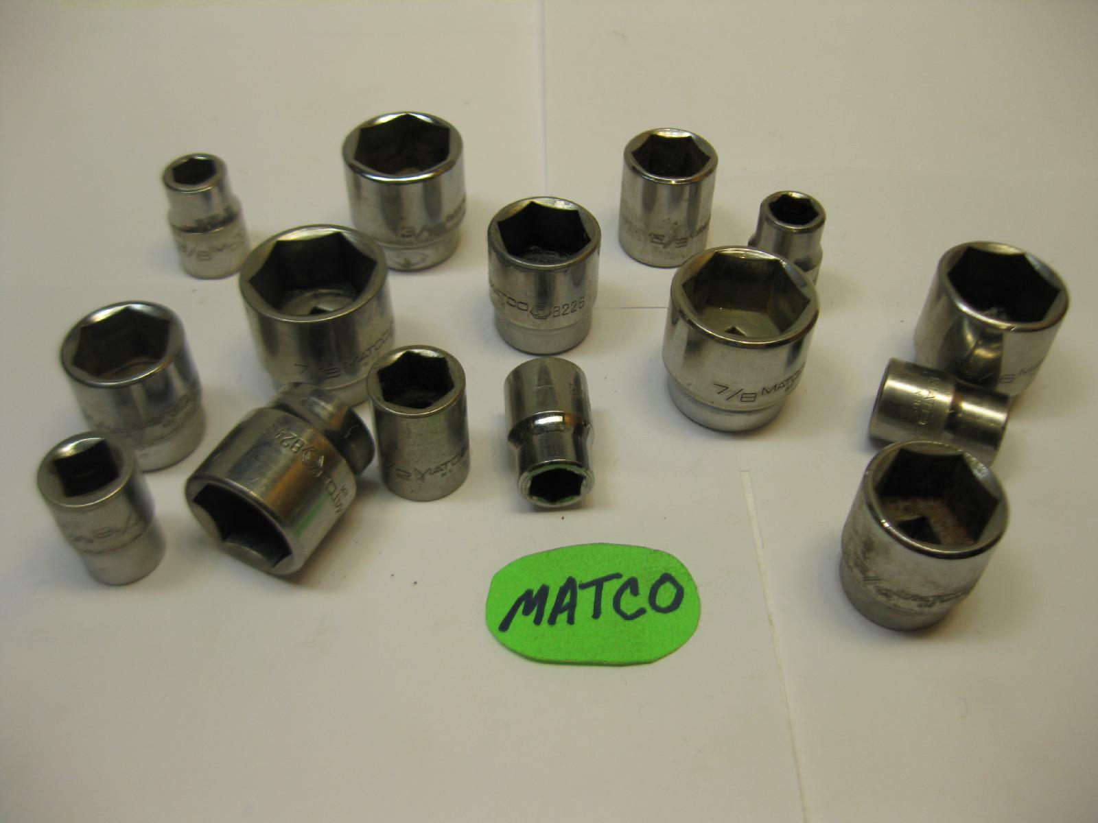 Matco tools 3/8 drive SAE 6 point Sockets. Sold Each. Nice!