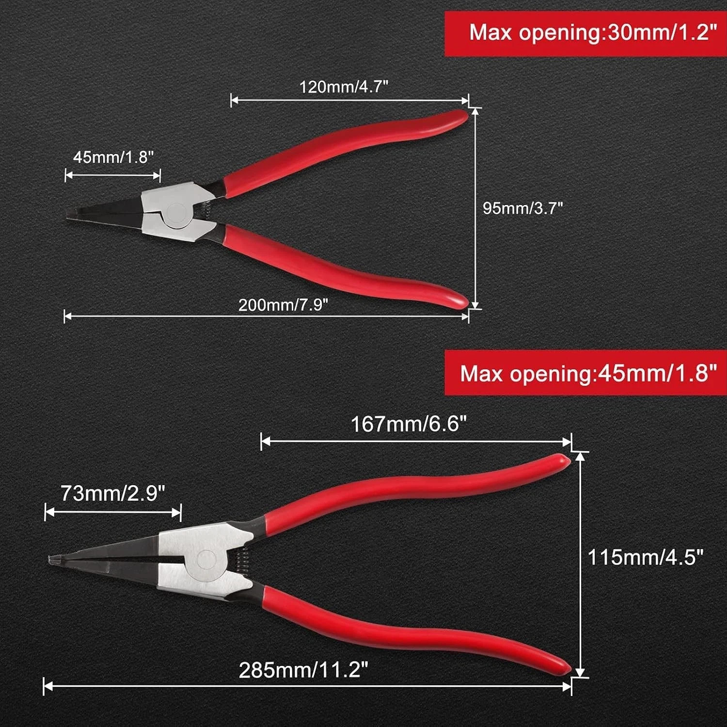 Flat Snap Ring Pliers Set – Heavy Duty, Reverse, Circlip, Transmission Use