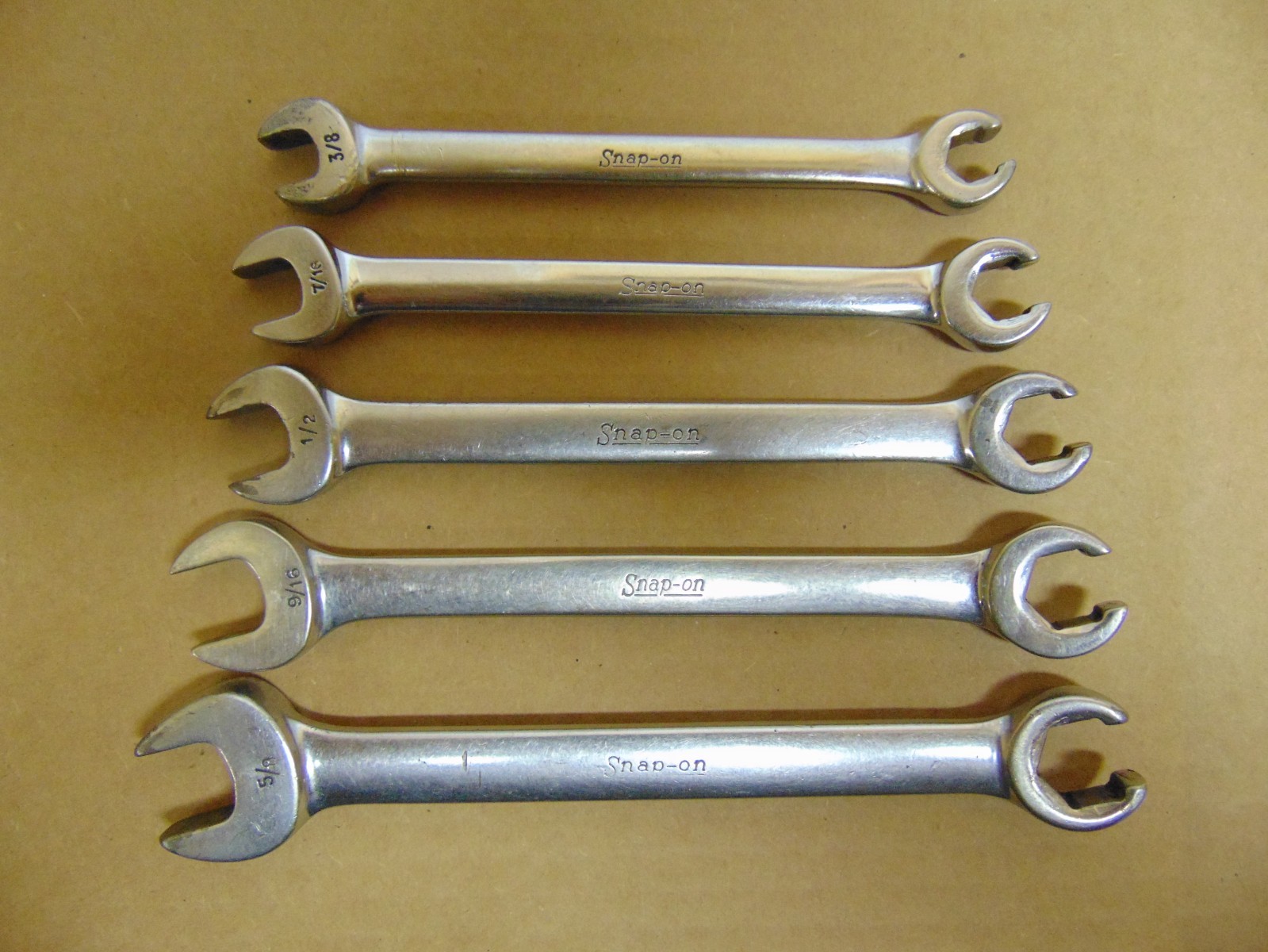 5 pc Snap On SAE Open End / Flare Nut Wrenches RXS