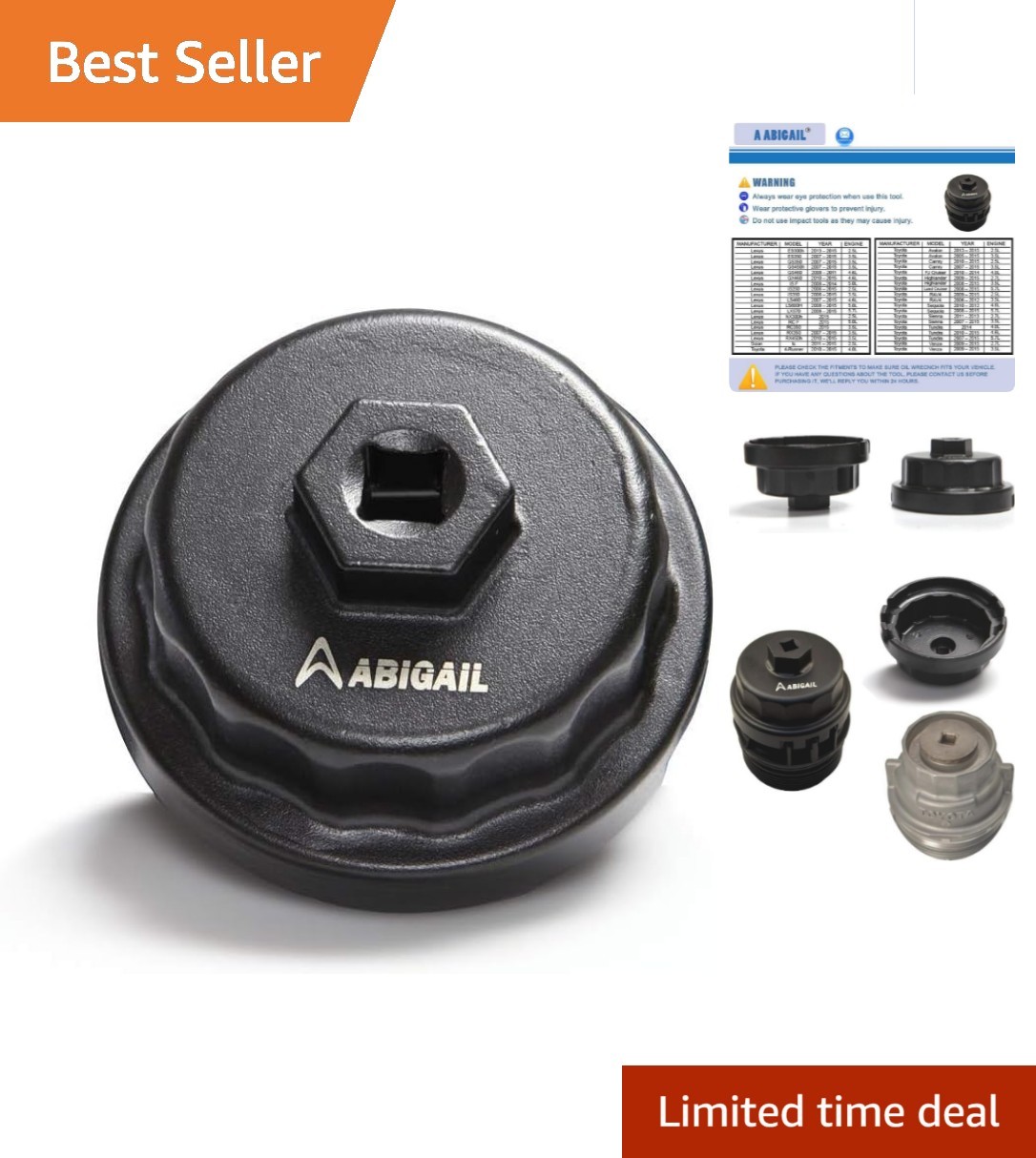 Durable 64mm Oil Filter Cap Removal Tool for Toyota & Lexus Engines 2.5L-5.7L