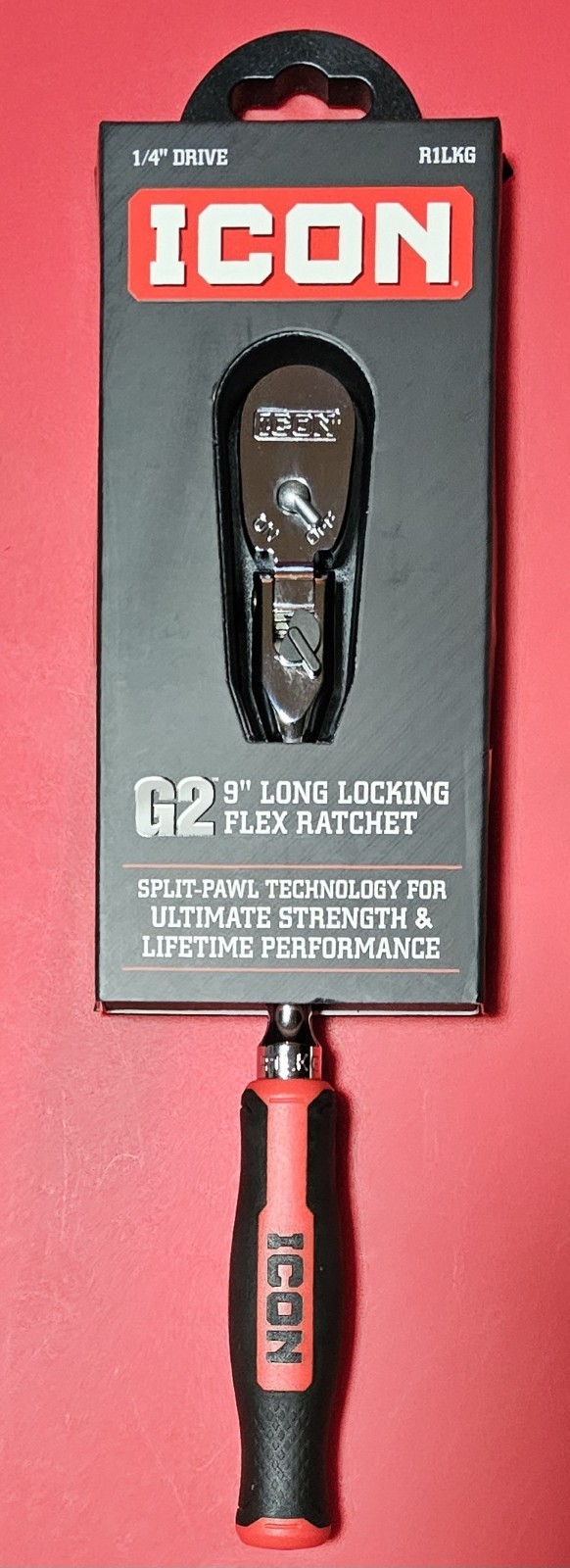 NEW- Icon G2 1/4” Drive 9” Long Locking Flex Ratchet (R1LKG) Free Shipping