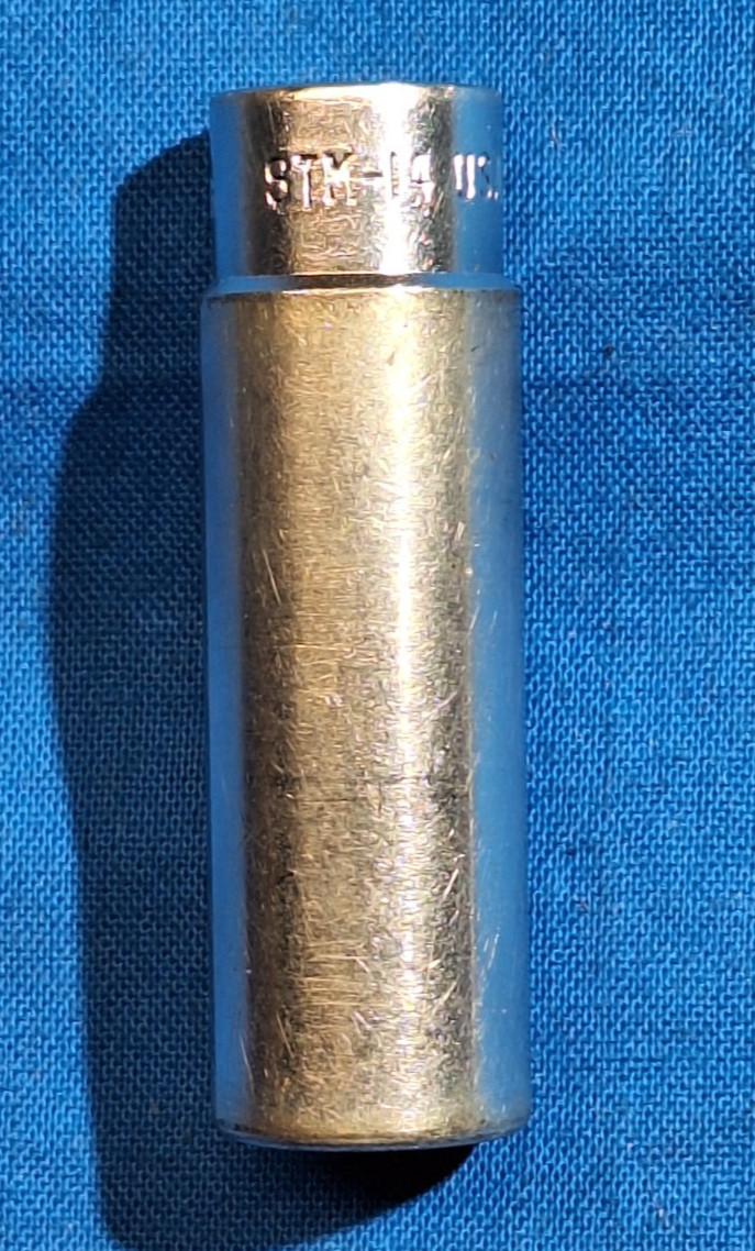Snap On Vintage 1961 1/4″ Drive 7/16″ 6PT SAE Deep Chrome Socket STM-14