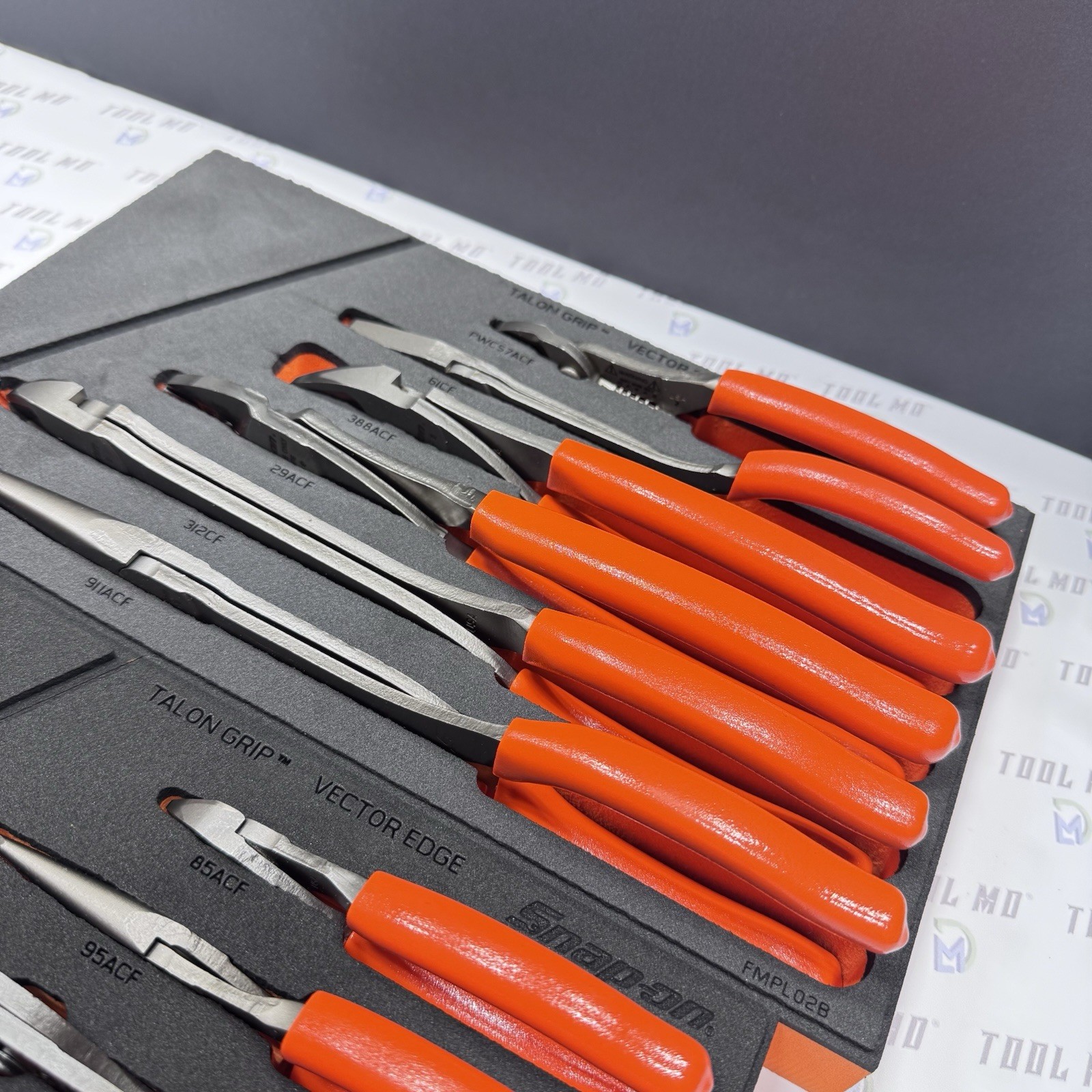 Snap-on Tools USA NEW ORANGE 12-Piece Essential Pliers / Cutters Foam Set