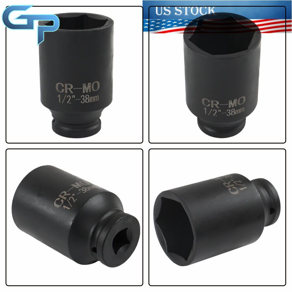 9pcs 29-38mm Deep Impact Socket Tool Kit 1/2″ Drive Metric Axle Hub Nut Socket