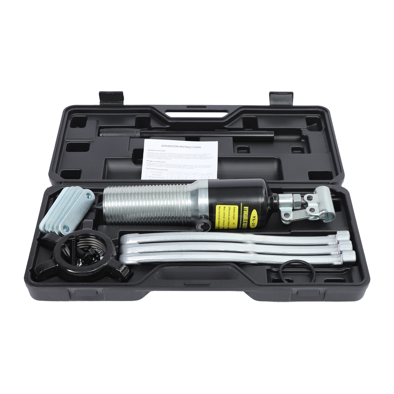 Black Hydraulic Bearing Puller,20T Hydraulic Puller Kit,3 Jaws Hydraulic Puller