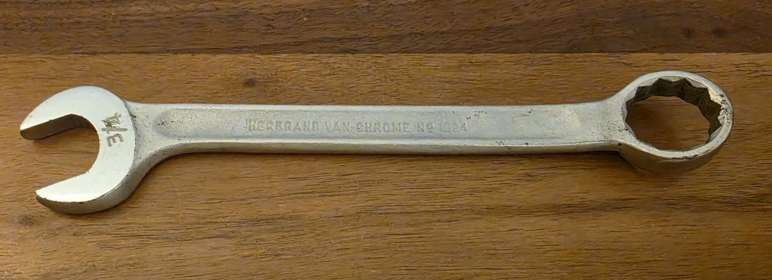 Vintage Herbrand Van-Chrome No. 1224 Combination Wrench 3/4″ USA Tool