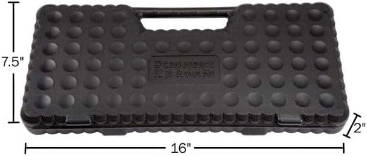 52-Piece Drive Socket Set – 1/4, 3/8 and 1/2 Sockets – SAE and Metric Tools f…