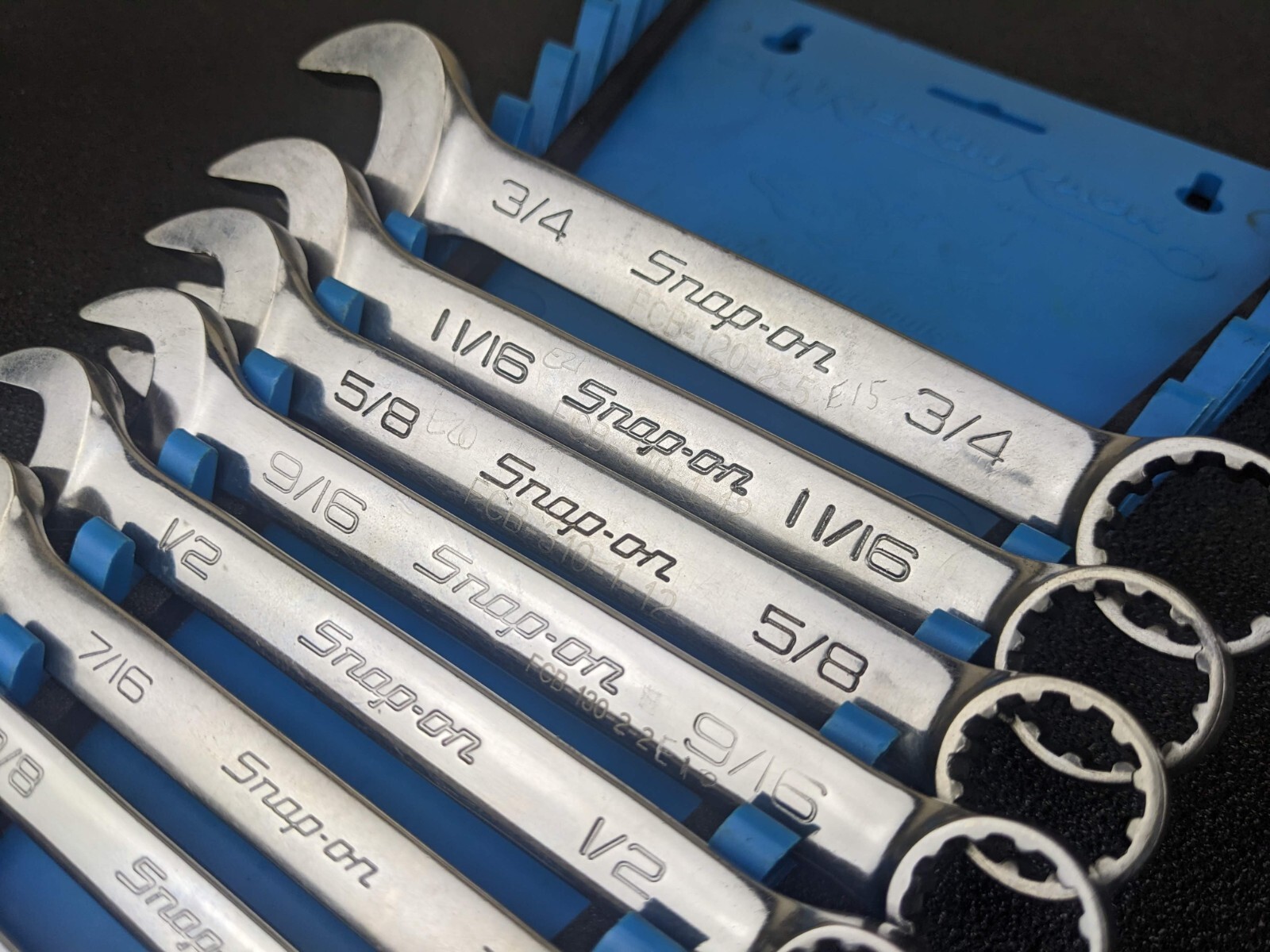 #bk473 Snap On Tools OES Master SAE Spline Short Wrench Set 3/8” – 3/4″ Aviation
