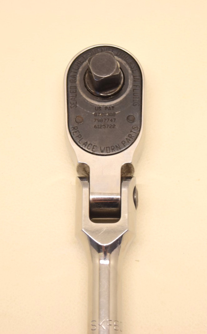 Snap-On 1/2 Drive SKF80A USA Stubby Handle Flex Head Ratchet – USED