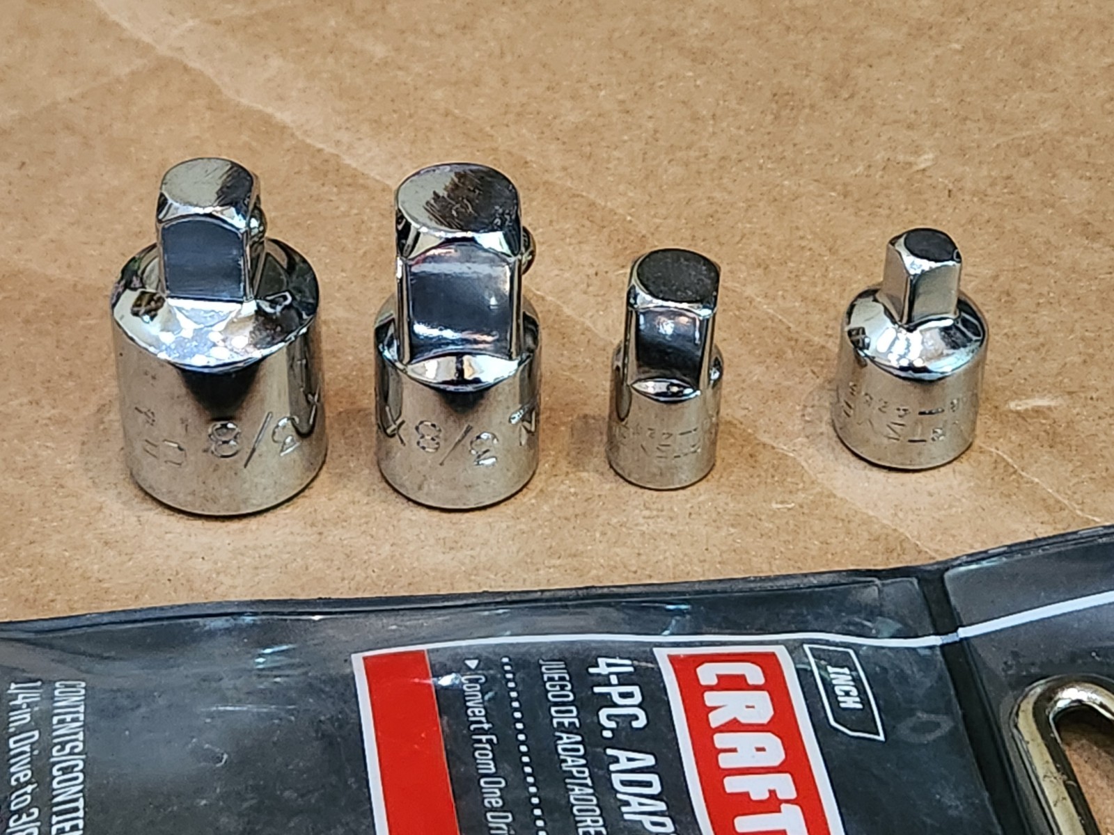 2009 NOS Craftsman 4-Piece Ratchet 1/4 3/8 1/2 Adapter Set w/ Pouch 94235 NEW