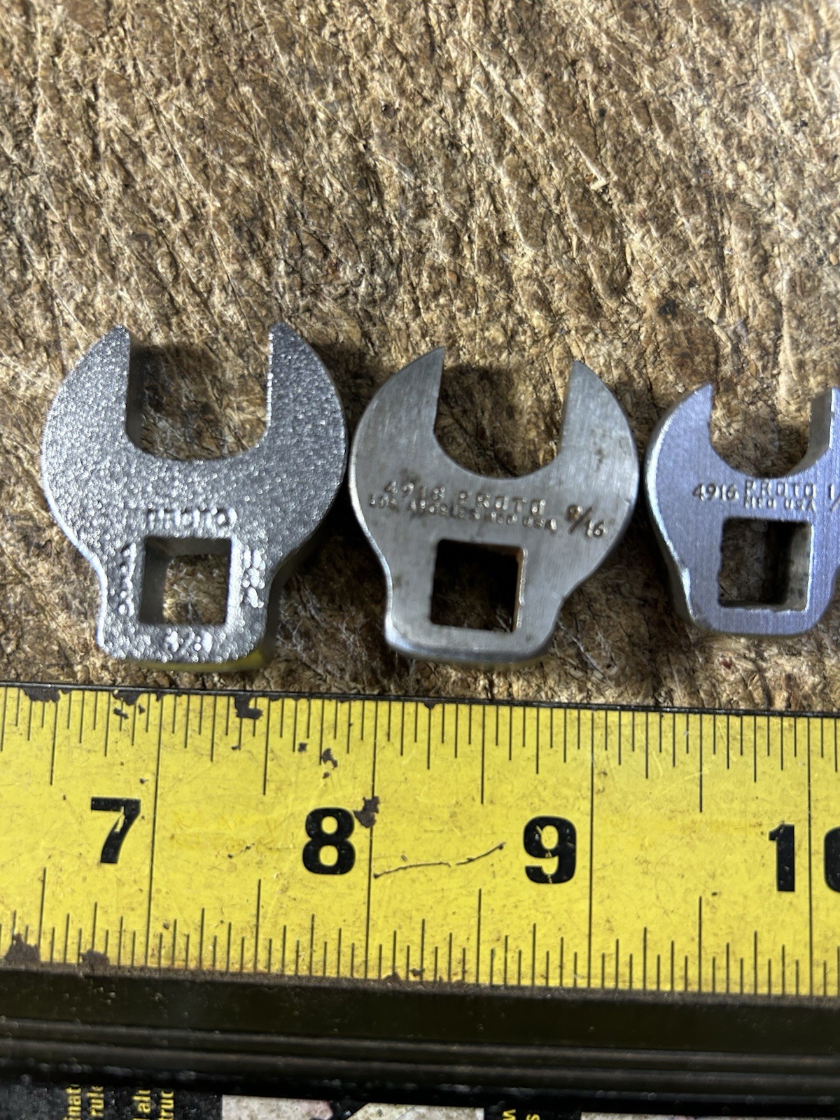 Proto 3/8” Drive Crowfoot Wrench Set 10 Piece 3/8 To 1” SAE Matte Finish USA