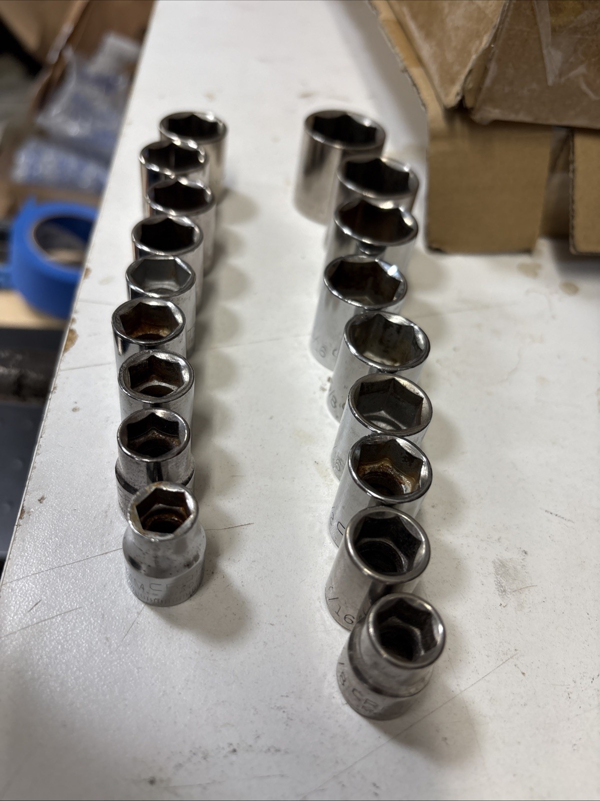 Craftsman 18Pc. Metric/SAE 6 Point Socket Set 9mm-17mm 3/8-7/8” 3/8” Drive USA