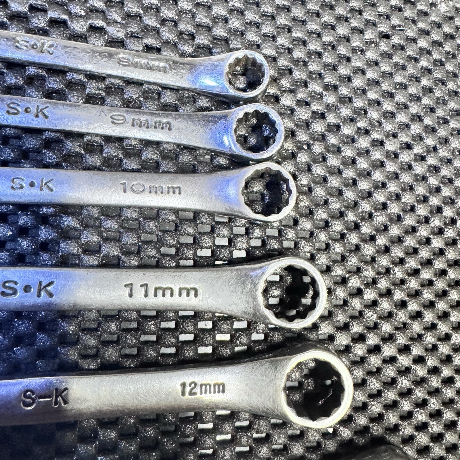 SK Hand Tool 8pc 12 Point Metric Combination Wrench Set 8mm- 19mm (without 16mm)