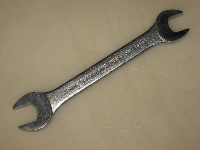 NEW 14mm X 15mm OPEN END WRENCH, SATIN FINISH, USA, BLACKHAWK # BWE-1415M