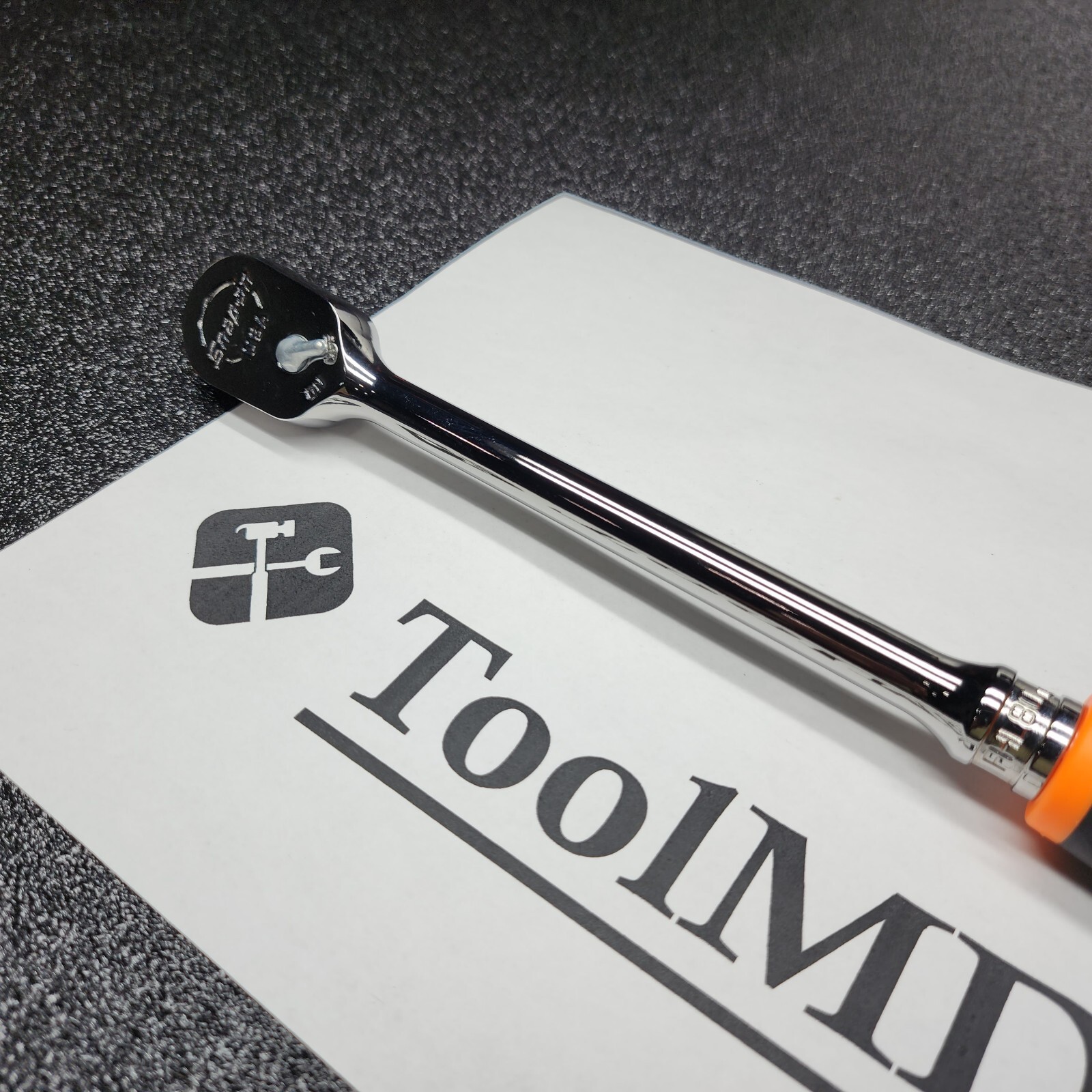 Snap-on Tools USA NEW 3/8″ Drive ORANGE Soft Grip LONG Fixed Head Ratchet FHL80