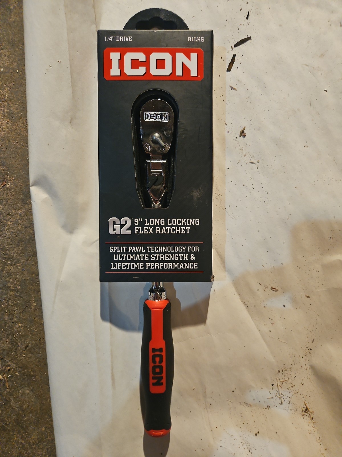 Icon R1LKG 1/4” Drive Ratchet G2 9” Long Locking Flex Ratchet New