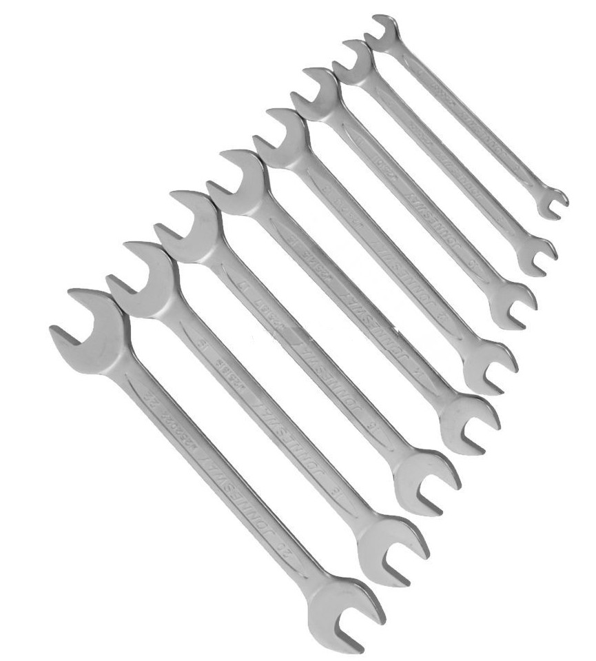 Jonnesway W25108S 8 Pcs Open end Wrench set Metric 6-22 mm