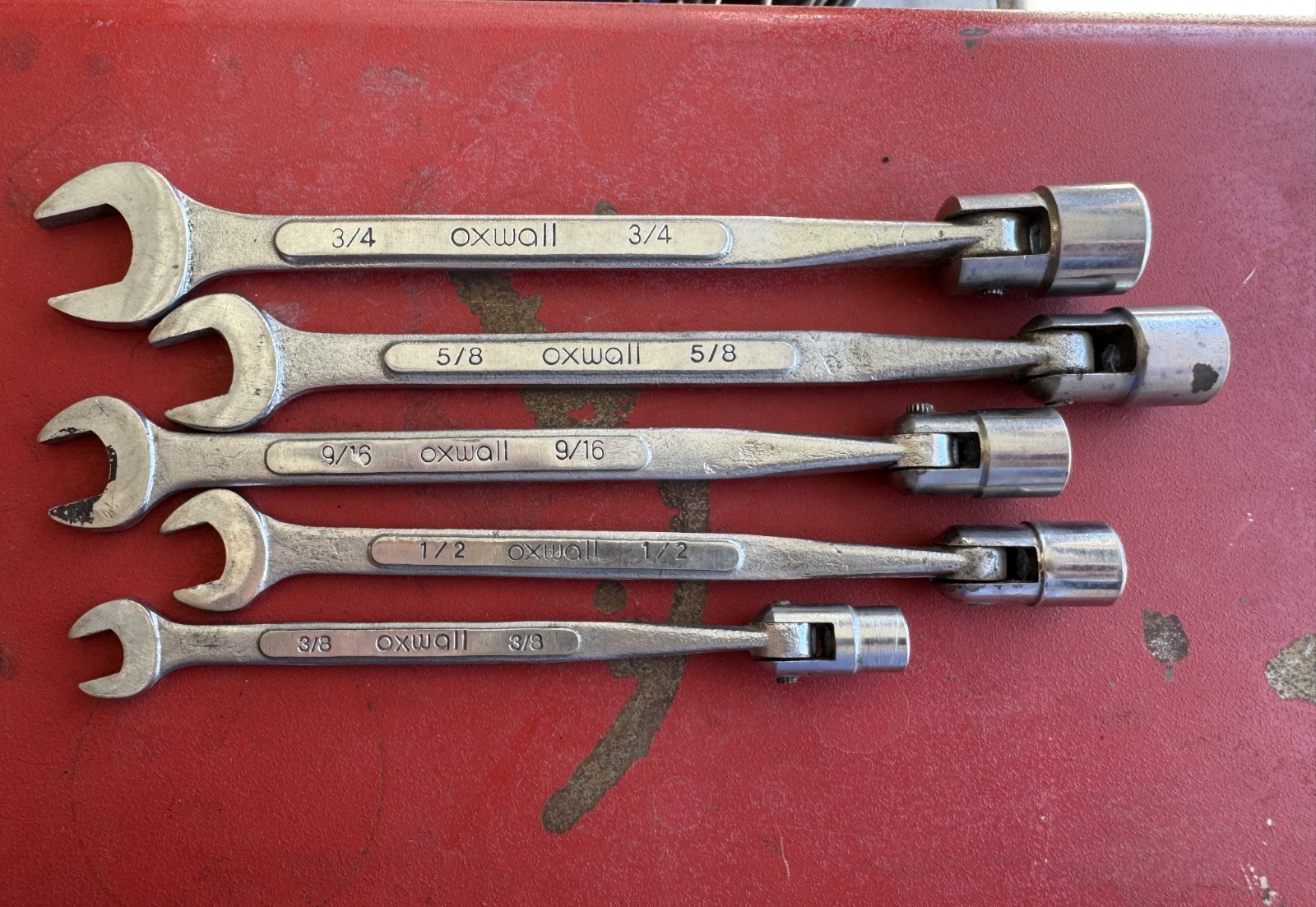 5-piece set of Oxwall flex-head socket combination wrenches