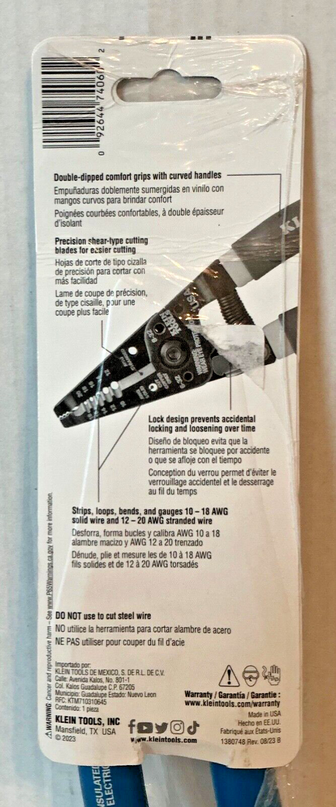 Klein Tools 11055EP Wire Stripper Cutter for 10-18 AWG Solid 12-20 AWG Stranded