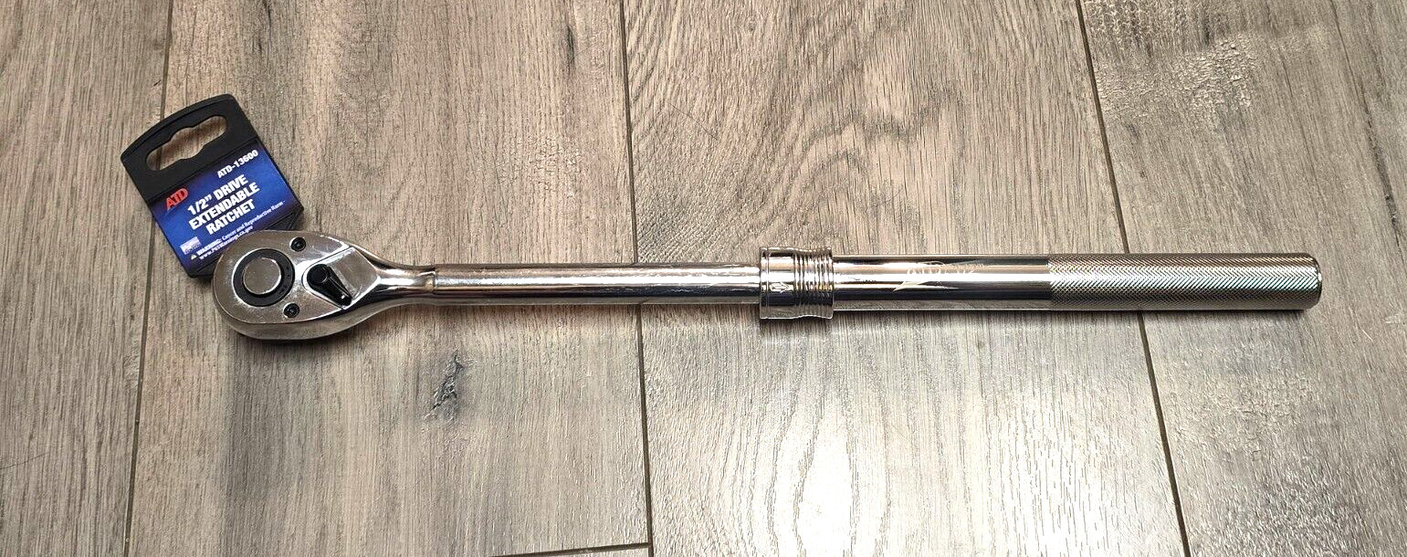 ATD 1/2 drive Extendable Quick Release Ratchet 11.5″ to 16.5″ Long #13600