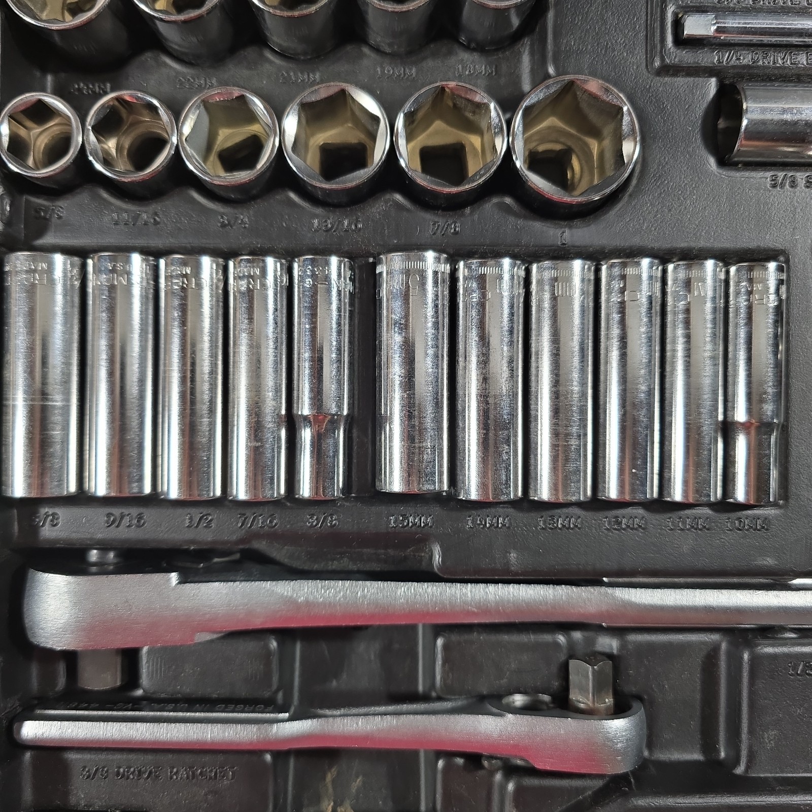 Vintage Craftsman 33618 107pc Metric & SAE Socket Set 1/4″ 3/8″ 1/2″ Drive