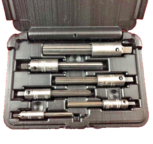 Walton 18002 6 pc Tap Extractor Set 1/4″-5/8″ 4 FL SAE NC NF Metric w/ Case