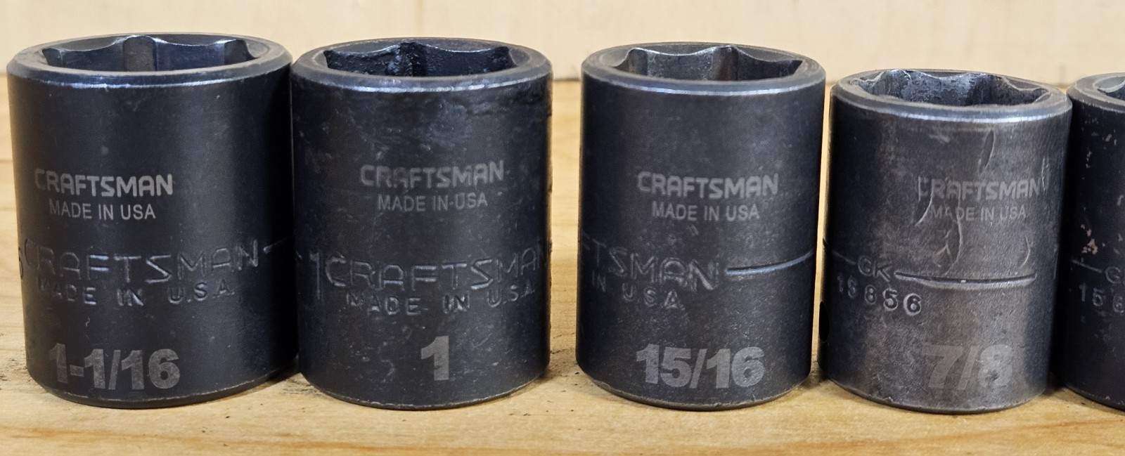 USA Used SAE Craftsman GK 1/2″ Drive Impact Socket Set 12 Pieces 3/8- 1 1/16