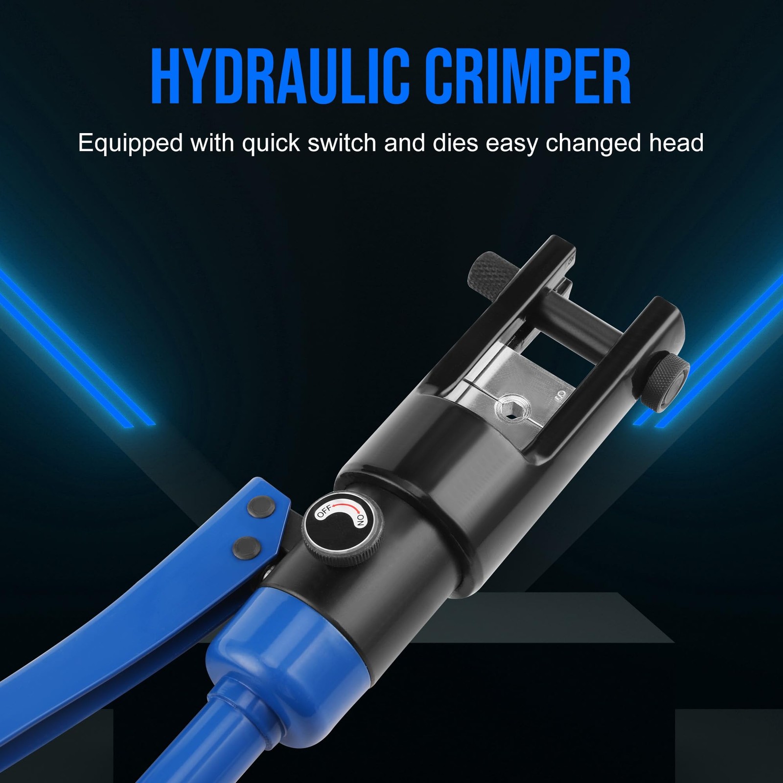 19 Packs Hydraulic Cable Lug Tool with durable case, 4 AWG to Blue