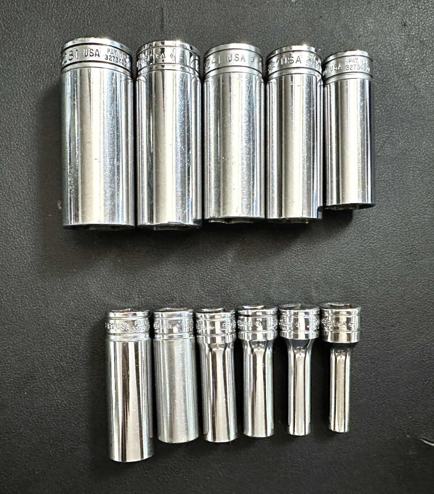 SNAP ON 11-PIECE 3/8″ DRIVE SAE DEEP 6-POINT SOCKET SET (1/4″-7/8″) USA