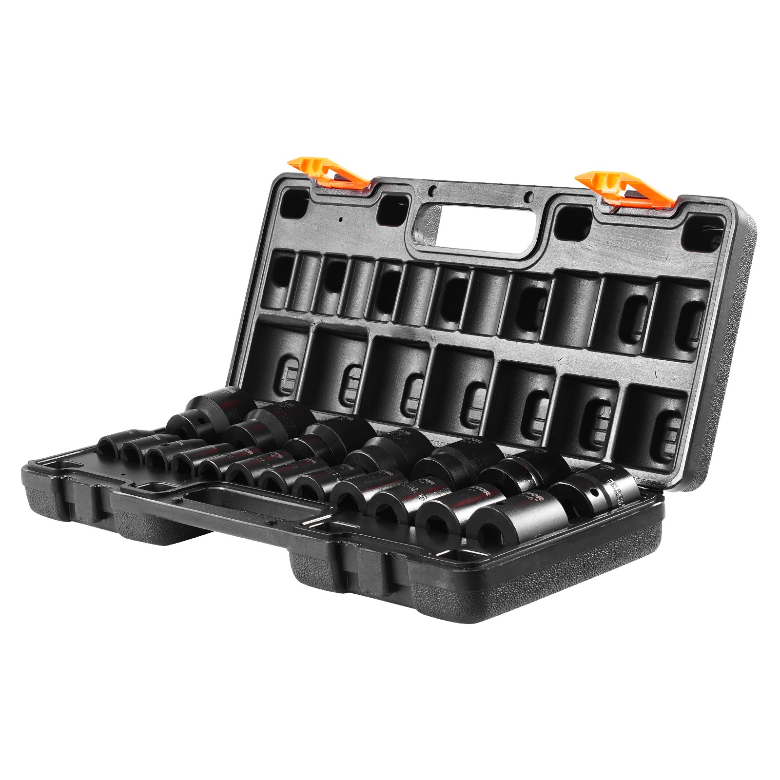 Impact Socket Set 1/2 Inches 19 PCS, 3/8» to 1-1/2» SAE 6-Point Hex Sockets