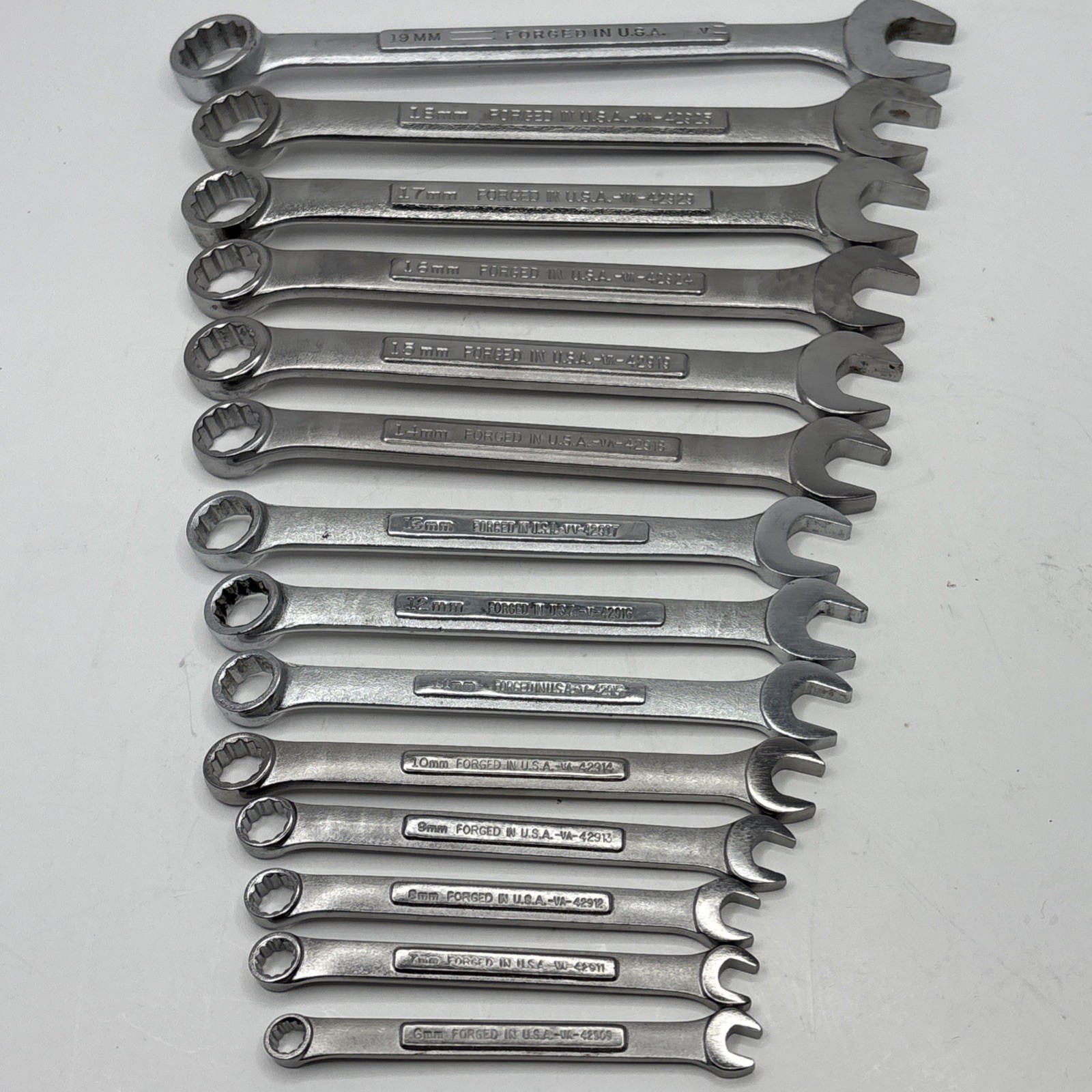 CRAFTSMAN 14 Pc Combination Wrench Lot Metric 12pt V Series USA 6mm-19mm