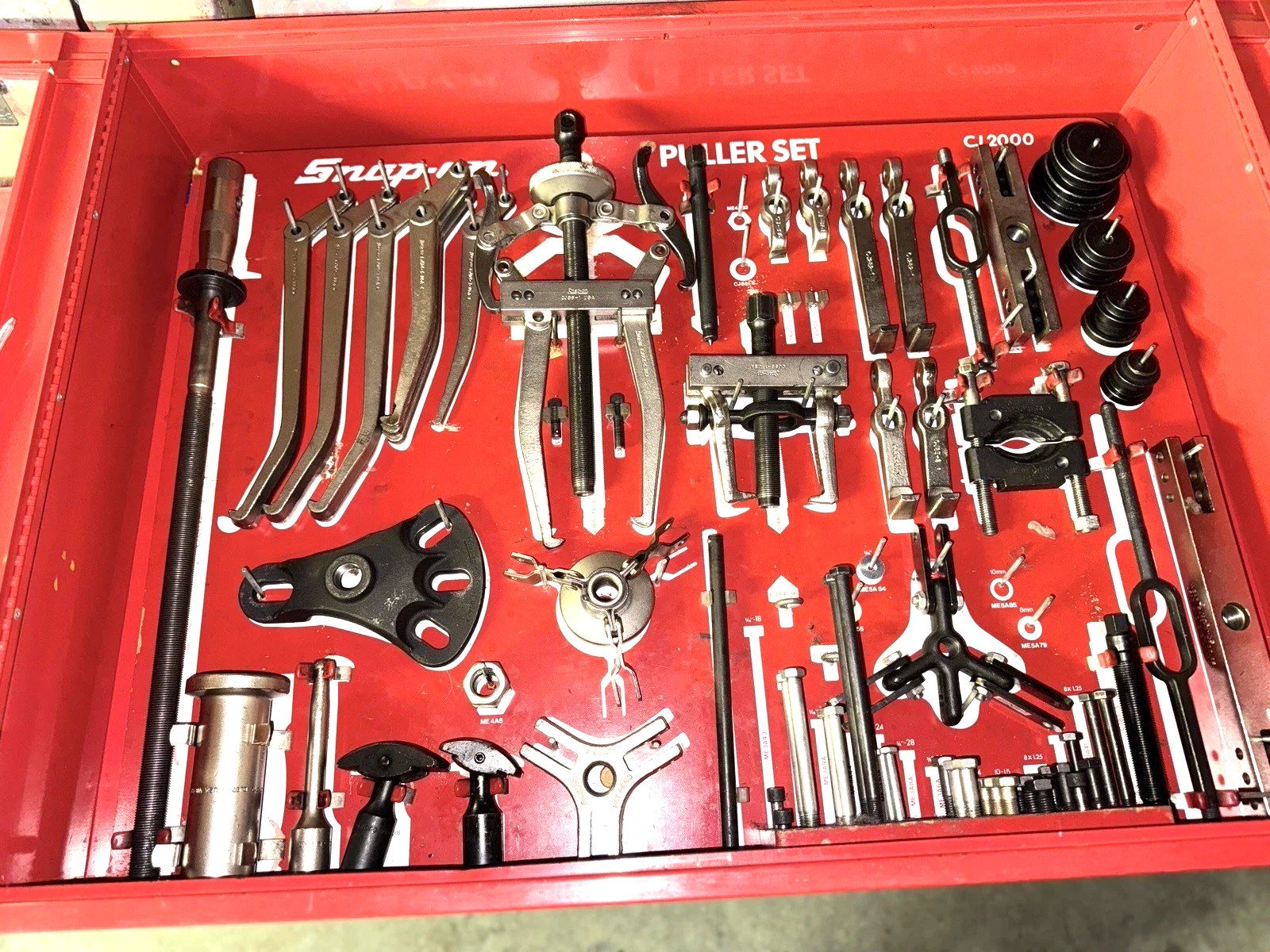 Snap-on™ Master Interchangeable Puller Set w Tool Control Board Wall Cabinet EXC