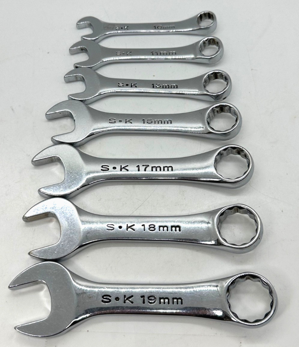 🇺🇸 SK Tools USA 10-19mm Wrench Set Metric Combo Lot Short Stubby 12PT Offset