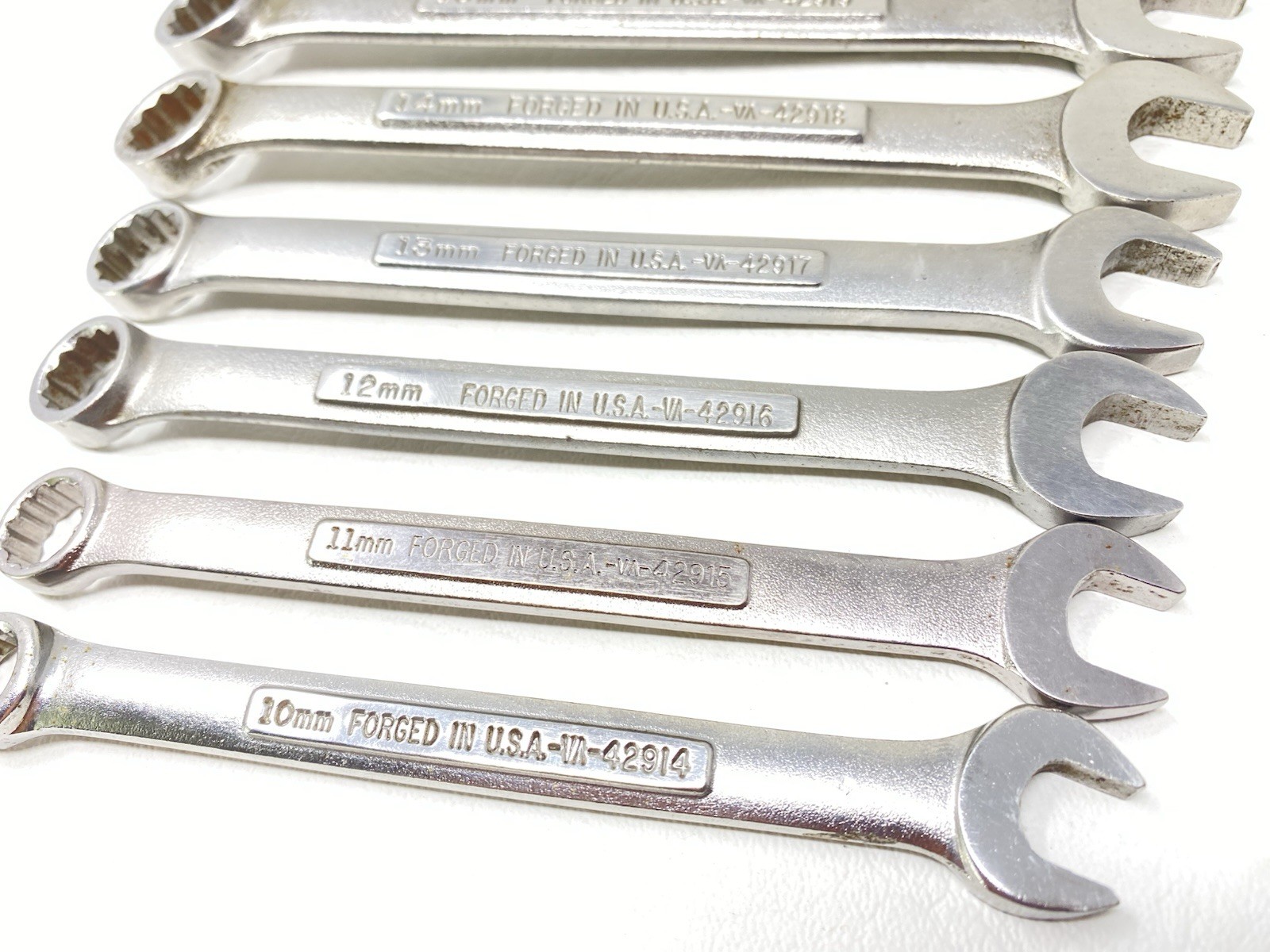 Vintage Craftsman USA Made Metric Combination Wrench Set 8pc Set 10-17mm Clean!