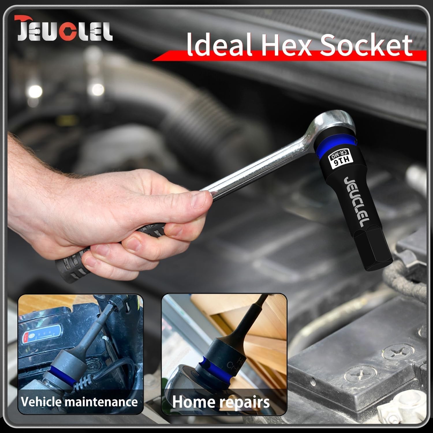 16mm Hex Impact Bit Socket, 1/2-Inch Impact Drive Allen Socket, Cr-Mo Steel L…