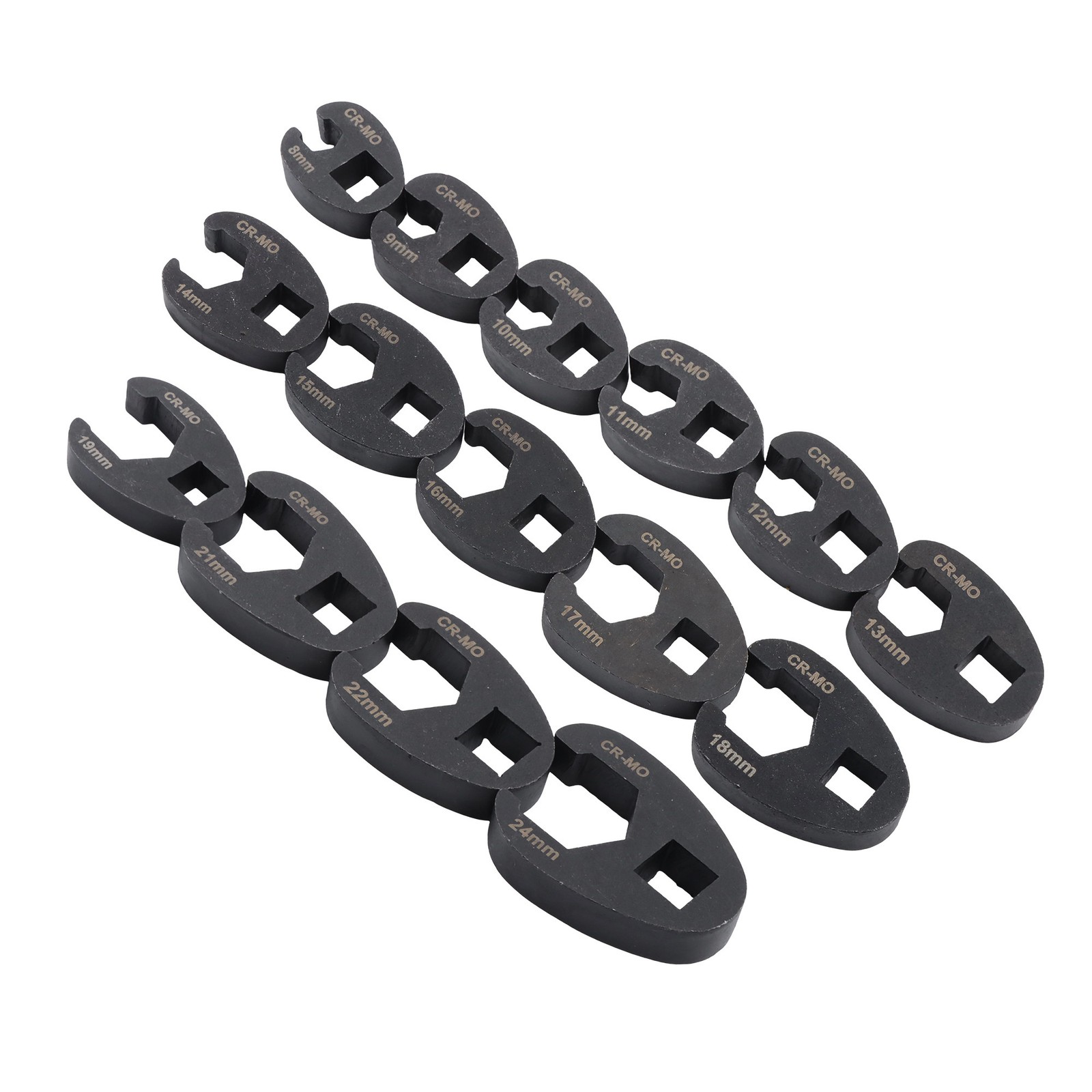LABLT 15 Pieces Crowfoot Wrench Set Metric 8 – 24 MM 3/8″ & 1/2″ Drive Flare Nut