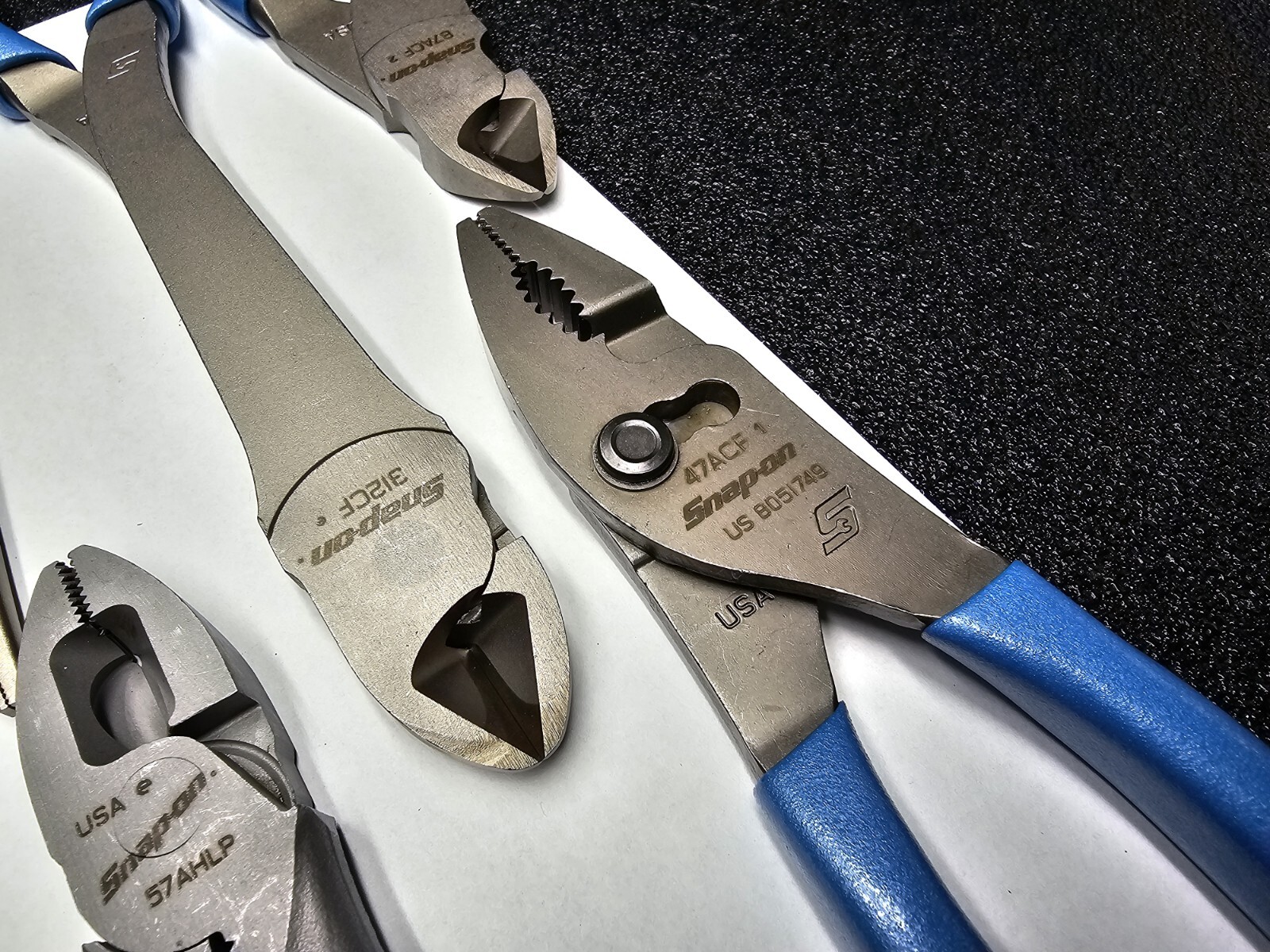 Snap-on Tools USA RARE 5pc PEARL BLUE Plier & Heavy-Duty Cutter Lot Set 312CF